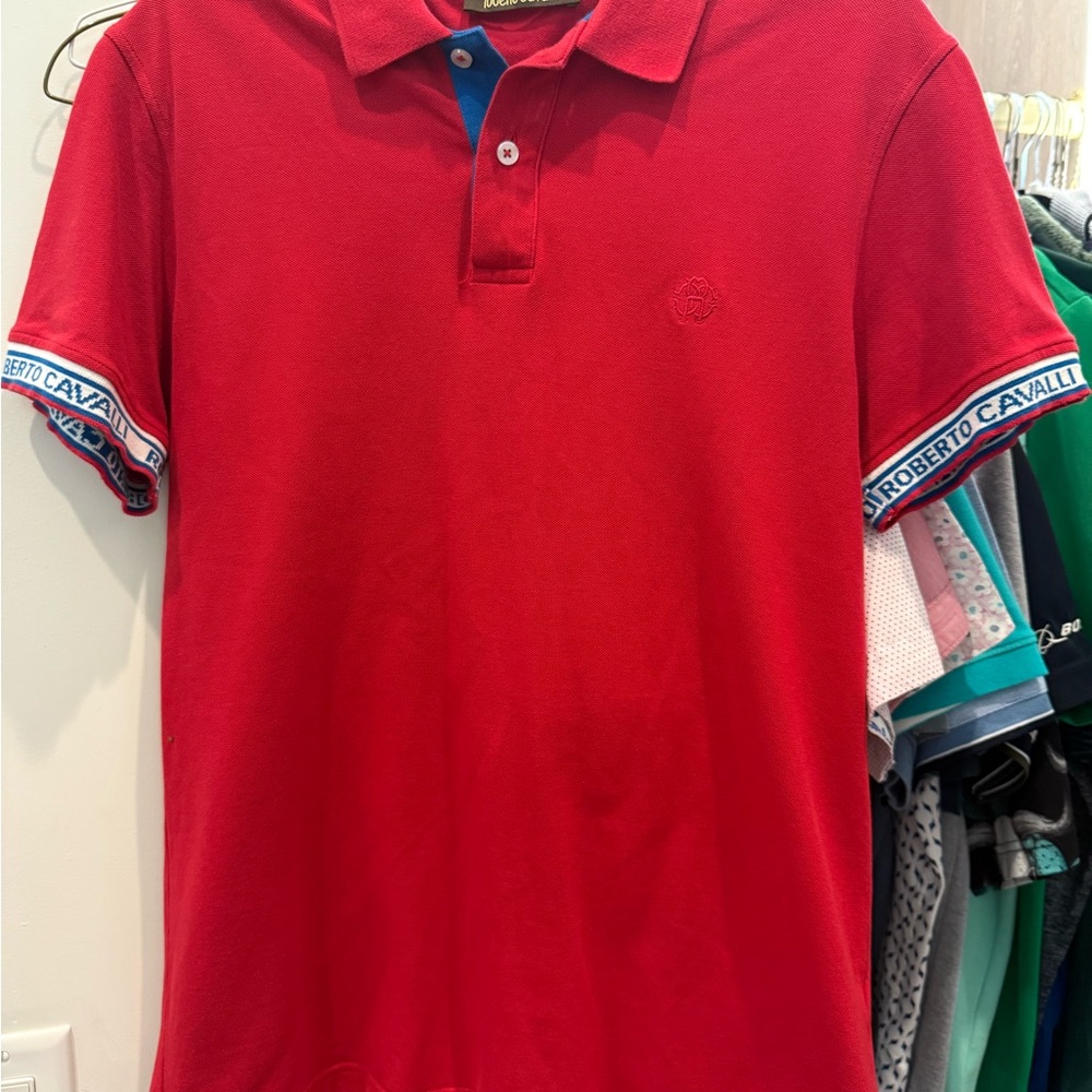 Roberto Cavalli Bold Red Polo Shirt